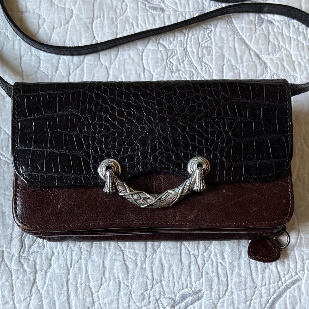 Brighton Black and Brown Crossbody Bag